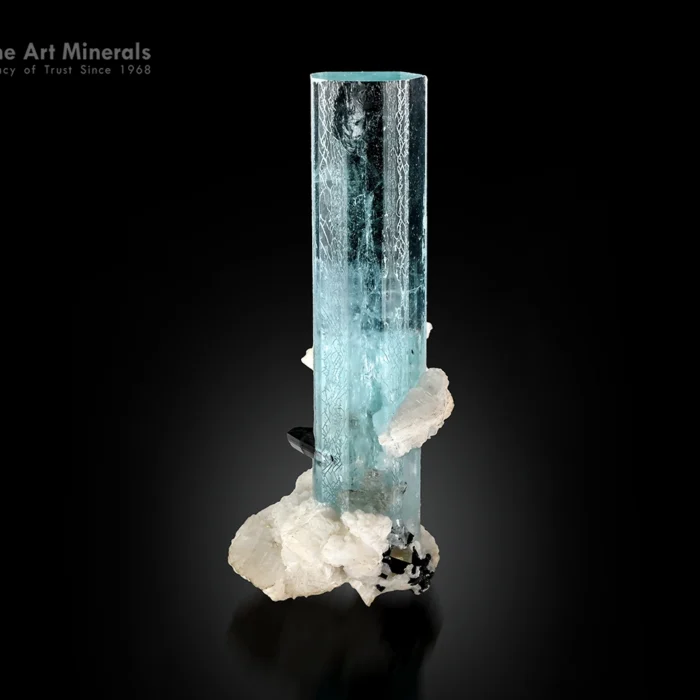 Aquamarine with Schorl and Albite – Pakistan